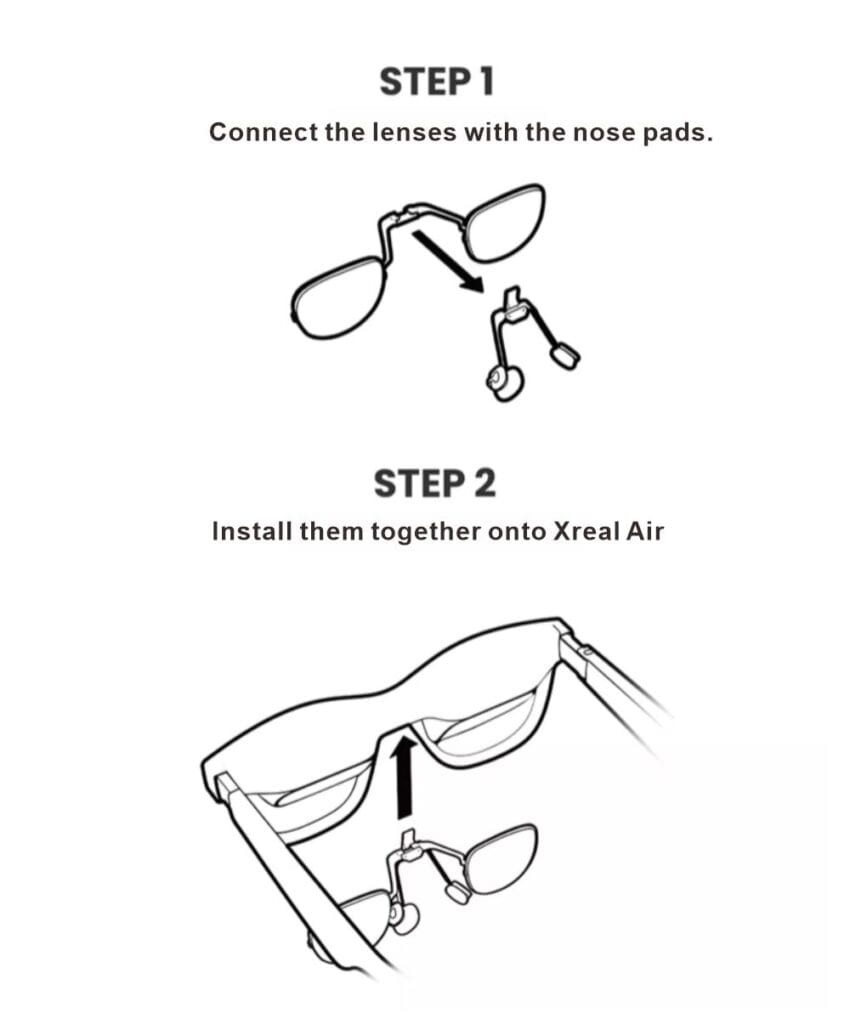 How to install your lenses 4 How to install Xreal Air 2 Prescription Lenses