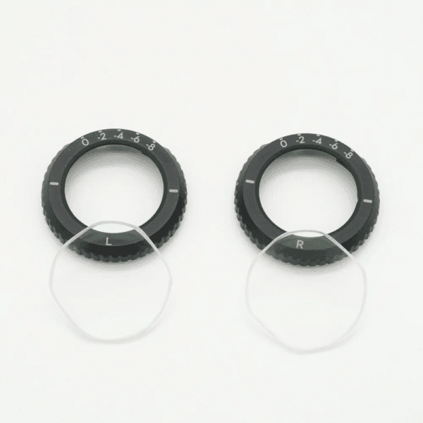 DJI Goggles 3 worn with prescription lenses, showing comfortable fit and improved vision