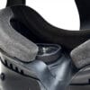 Close-up of HTC Focus 3 headset with prescription lenses securely mounted inside foam interface