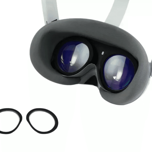 Close-up of Pico 4 interior showing mounted prescription lenses