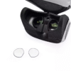 Interior view of PSVR headset with prescription lens inserts positioned next to optical lenses