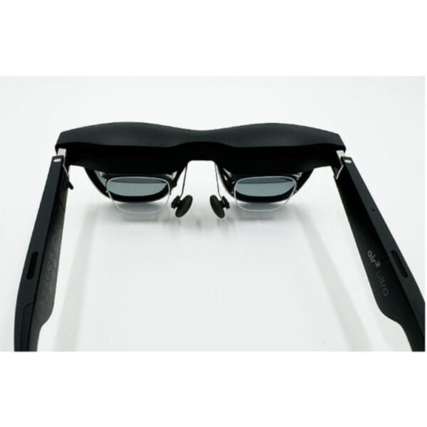 XREAL Air 2 Ultra headset showing magnetic lens adapter with lenses
