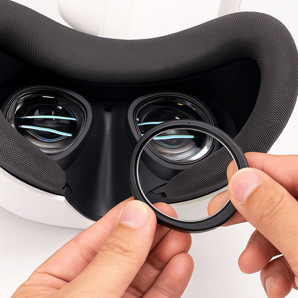Meta Quest 3 lens with magnetic mount for quick installation