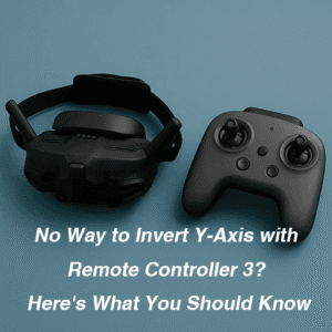 DJI Goggles 3 and Remote Controller showcased side by side, highlighting the unique lens mount compatible with prescription lenses