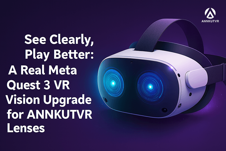 Quest 3 Lenses: The Ultimate Buyer’s Guide to Prescription, Replacement & Cleaning Tips 2 A Meta Quest 3 headset user experiences sharper VR visuals and reduced eye strain using ANNKUTVR lenses