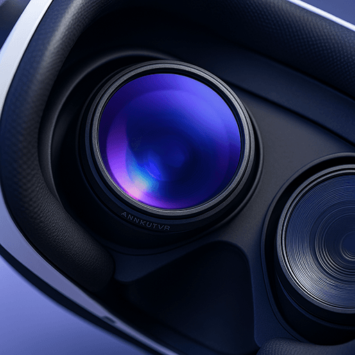 Close-up view of PSVR2 headset with ANNKUTVR prescription lens insert fitted