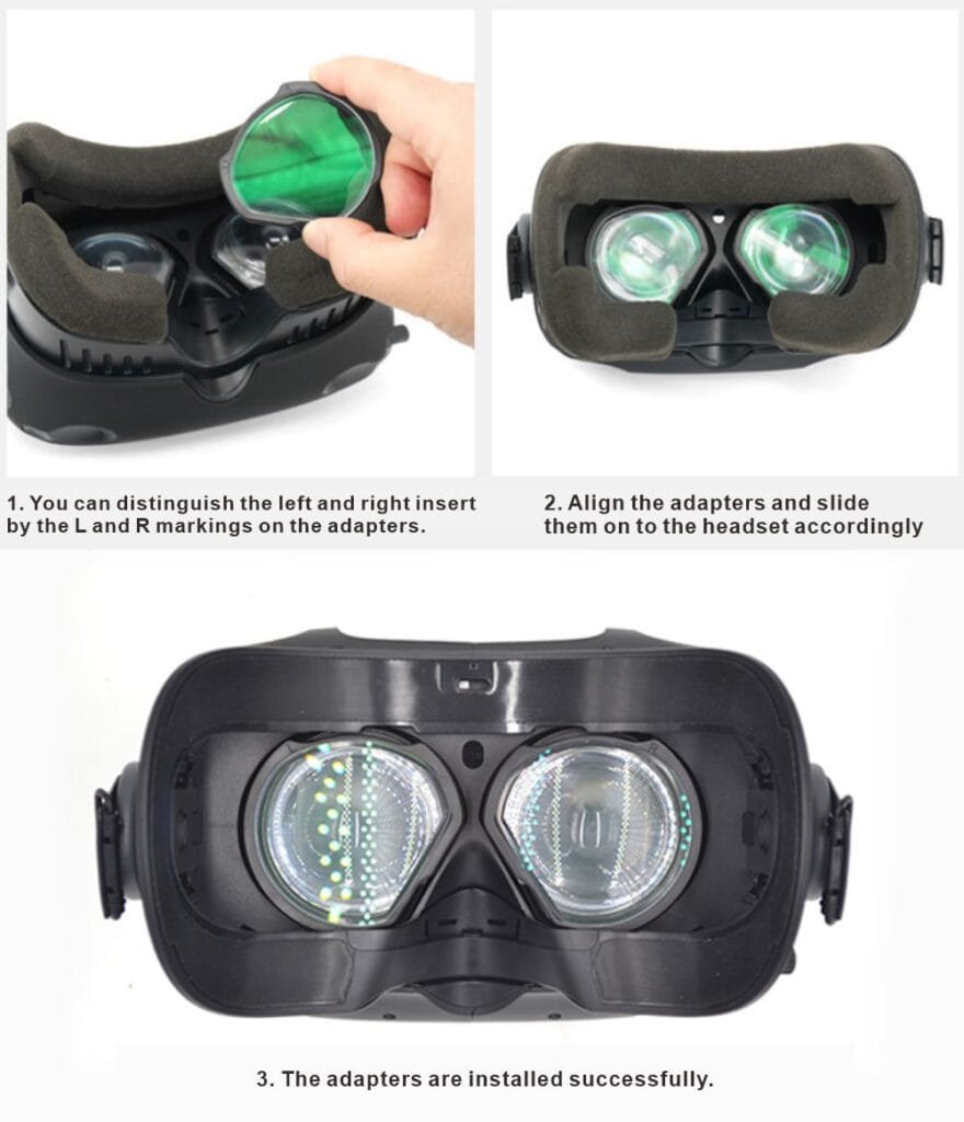 How to install your lenses 3 Prescription lens adapter installation for HTC VIVE headset