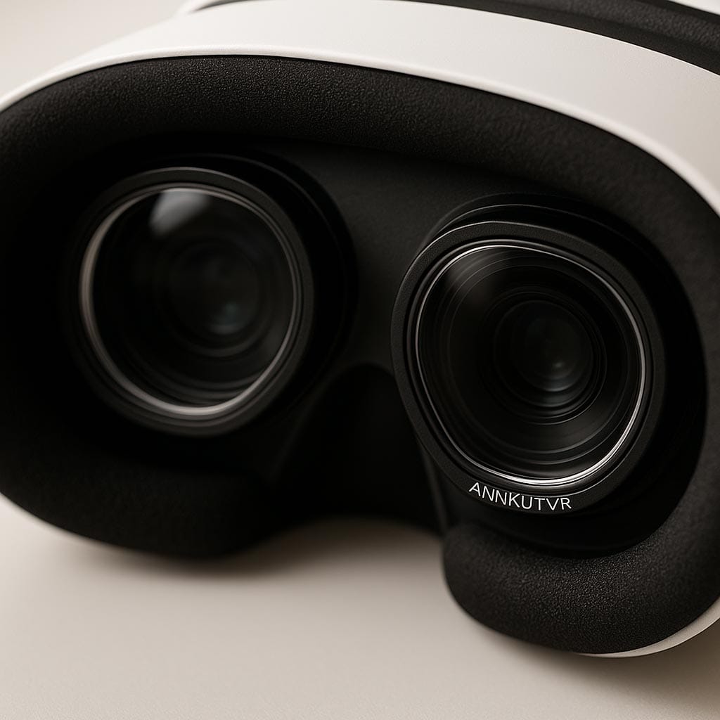Close-up view of Meta Quest 3 interior with ANNKUTVR prescription inserts, showing why many users ask are prescription VR lenses worth it.