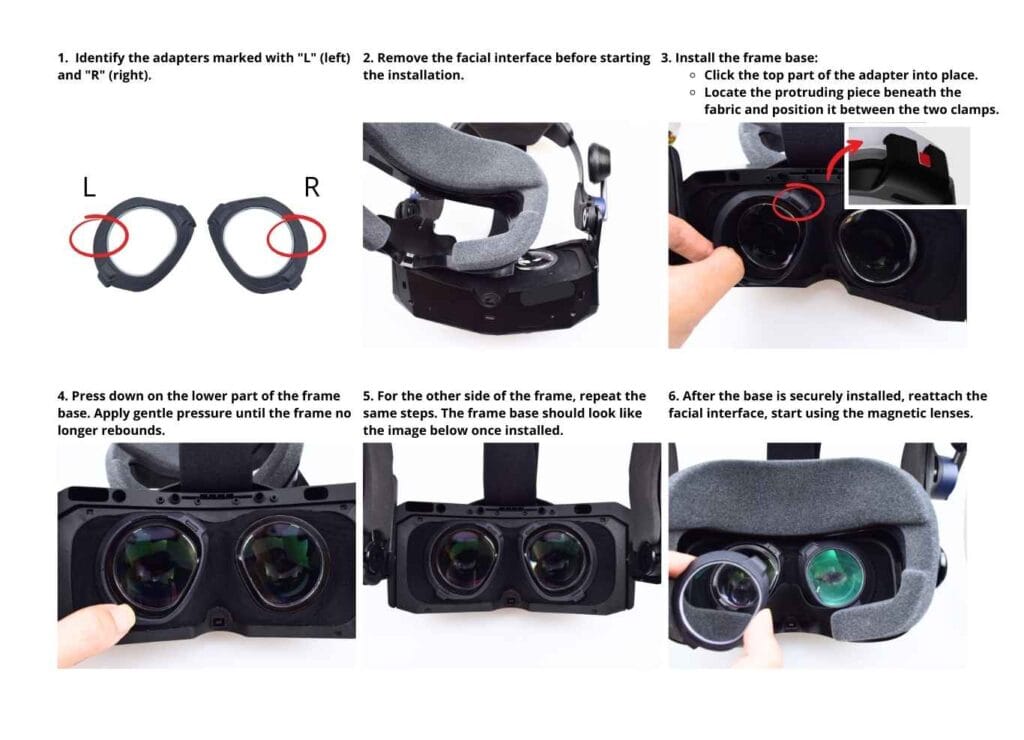 How to install your lenses 1 Magnetic prescription lens installation for Pimax Crystal Super headset