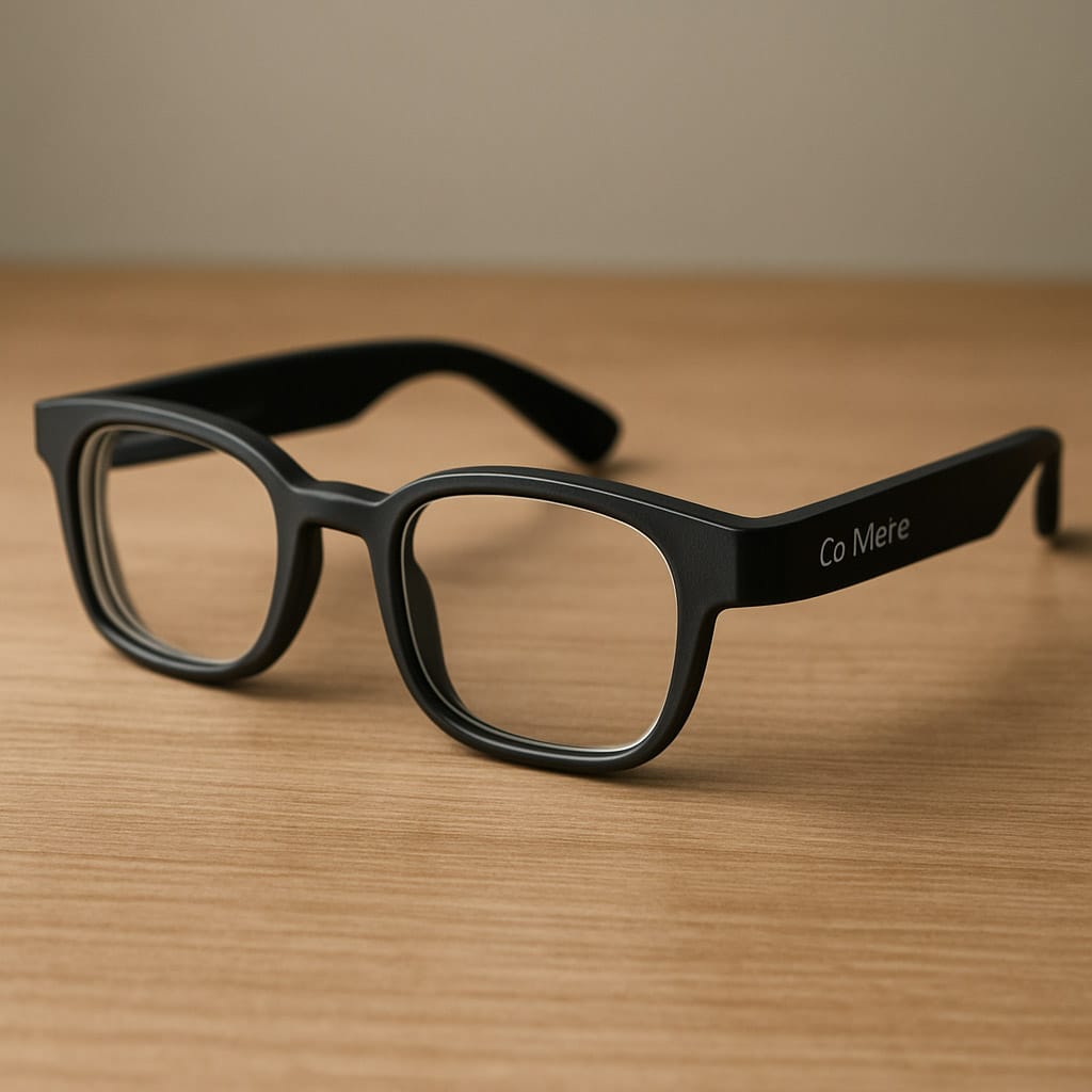 Choosing Prescription Lenses for Meta Glasses 1 A pair of Meta glasses with prescription lenses on a table