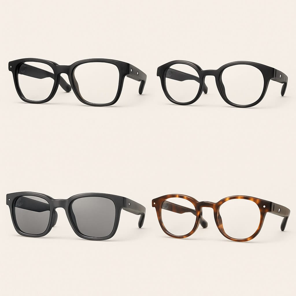 Choosing Prescription Lenses for Meta Glasses 2 Different models of Meta glasses displayed