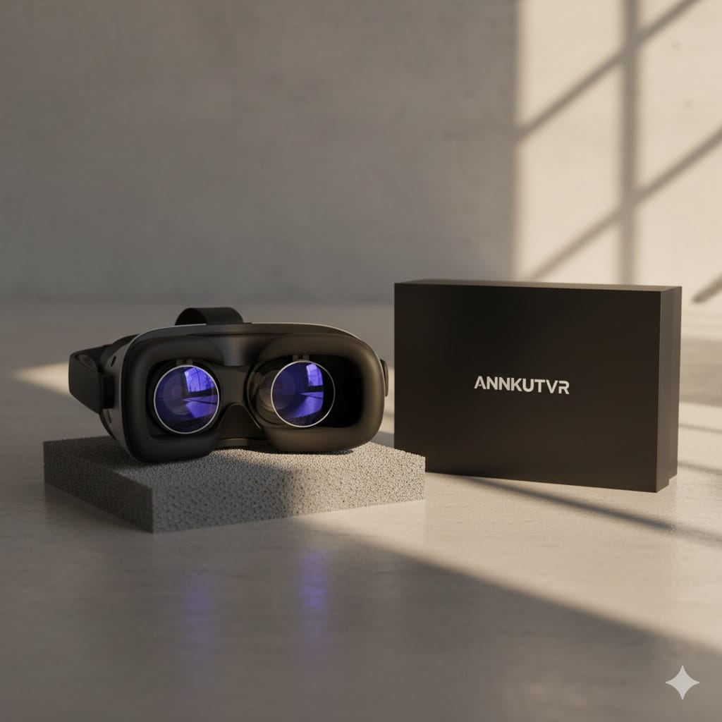 Graphic of a VR headset with prescription inserts