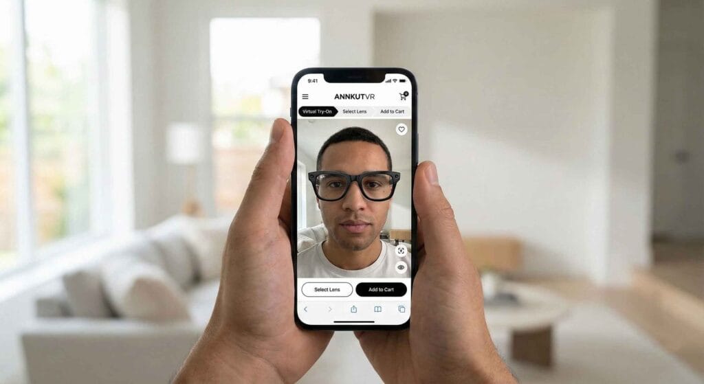 Virtual try-on of Ray-Ban Meta glasses