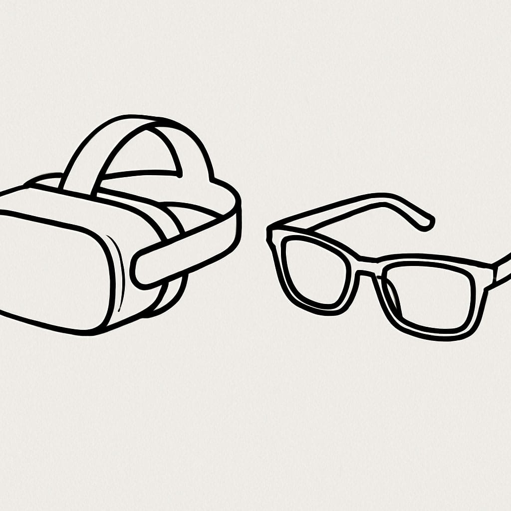 VR headset and glasses design illustration