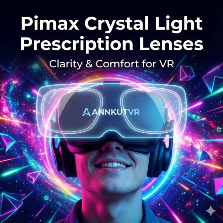 Pimax Crystal Light headset with ANNKUTVR prescription lens kit
