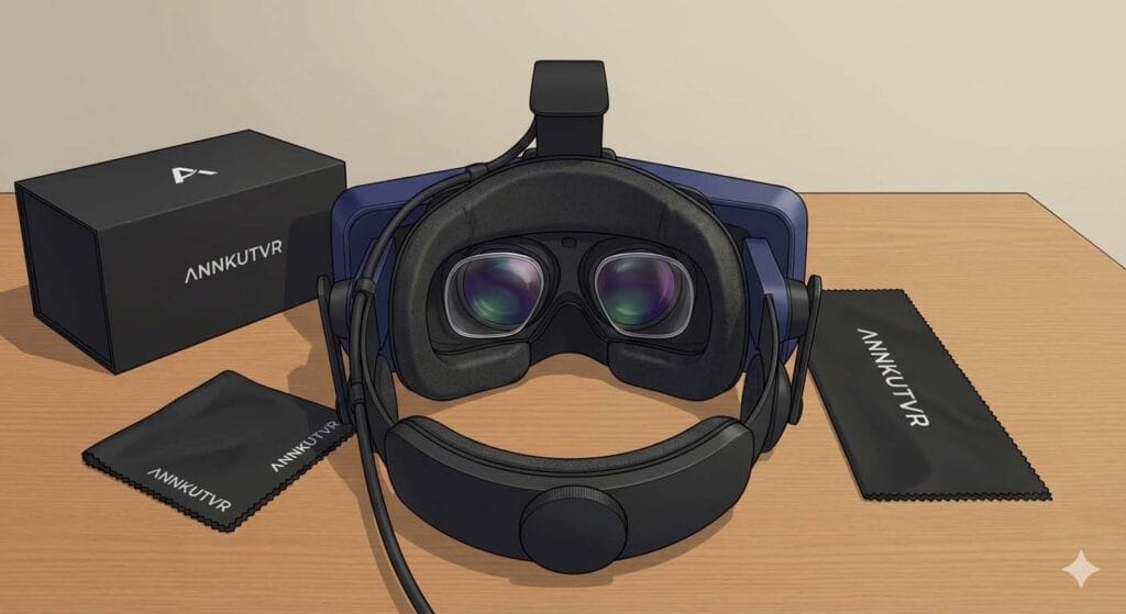 Image of Pimax VR headset with prescription lenses installed