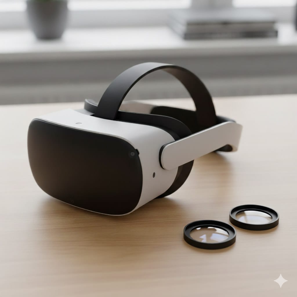 playstation vr with glasses displayed nearby
