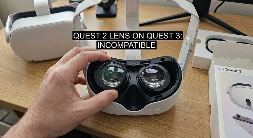 Quest 2 lenses placed on Quest 3 headset