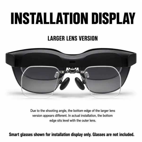 RayNeo Air 4 Pro prescription lenses larger lens version installation display