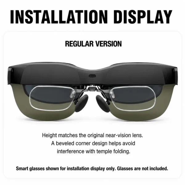 RayNeo Air 4 Pro prescription lenses regular version installation display