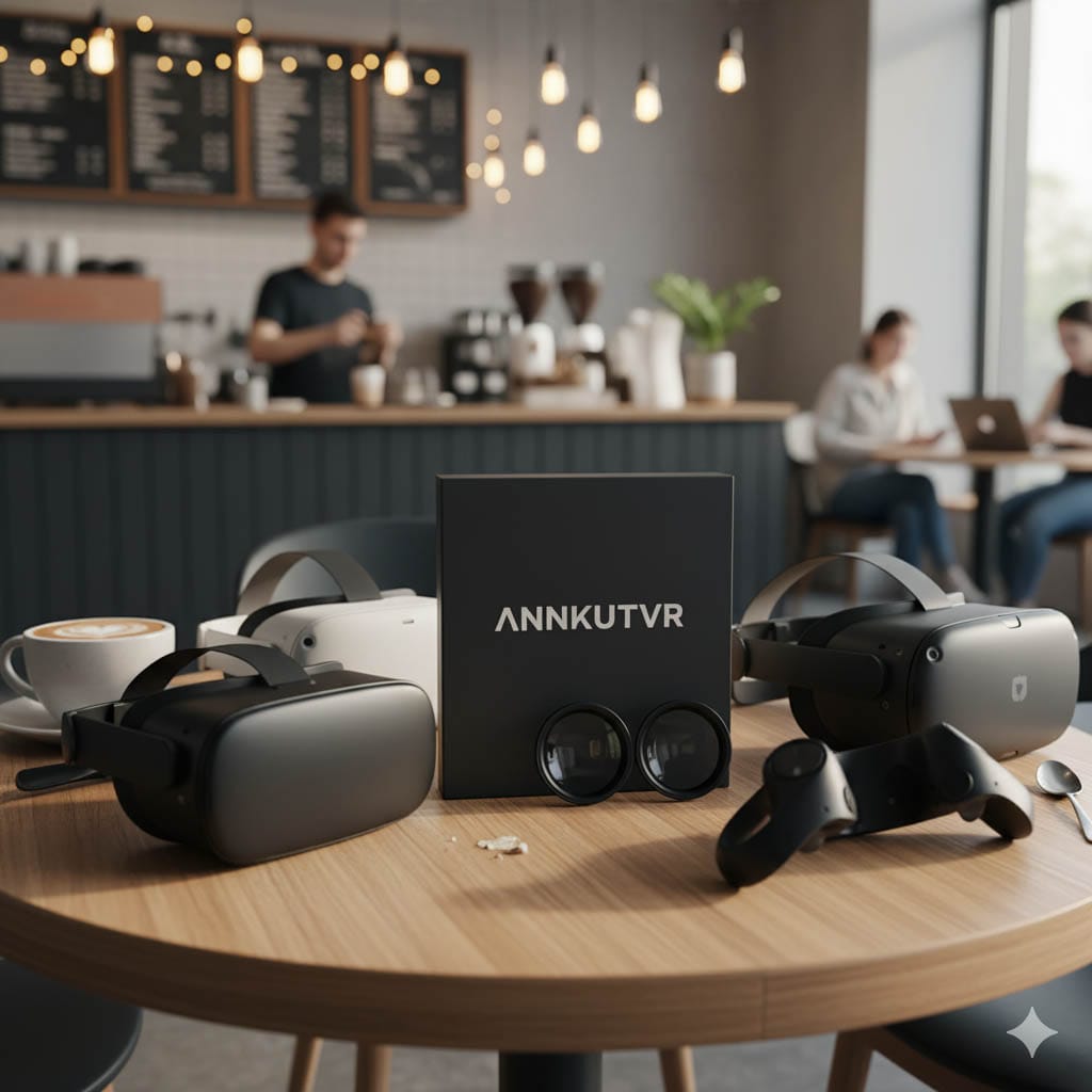 Diagram showcasing compatibility of ANNKUT VR prescription inserts with various headsets