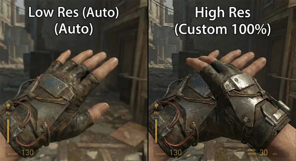 Half-Life Alyx visual detail on PSVR2 PC adapter.