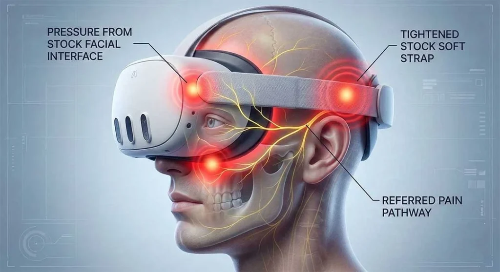 Why Does Meta Quest 3 Give Me Eye Strain & Headaches? (The Ultimate Fix) 1 Upgrading the meta quest 3 facial interface to relieve sinus pressure and headaches.