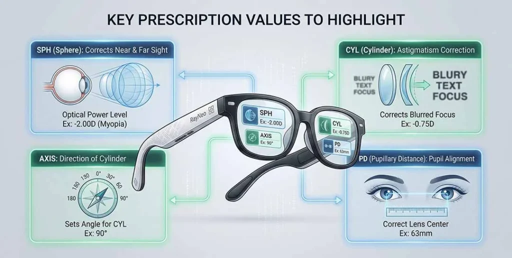 How to read eye prescription for AR smart glasses