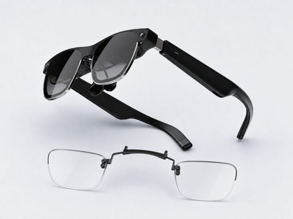 XREAL Air 2 Ultra glasses with matching prescription lens insert for compatibility checking