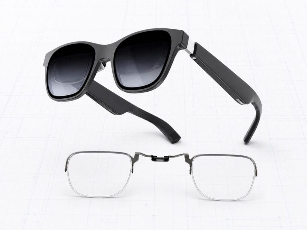 XREAL Air 2 glasses with one matching prescription lens insert for Air-series compatibility