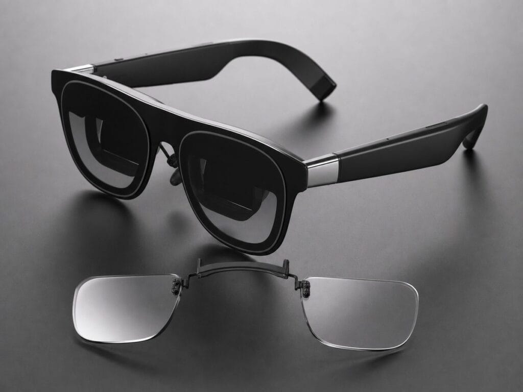 XREAL One Pro glasses with matching prescription lens insert for model confirmation