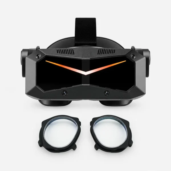 Pimax Crystal Super UltraWide 140° FOV headset with prescription lens inserts