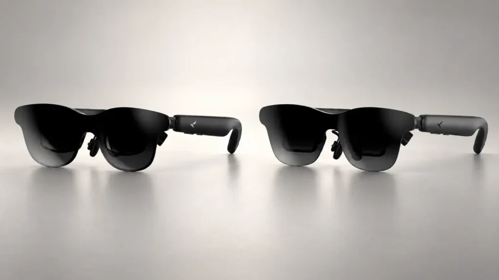 RayNeo GT and RayNeo GT Max AR glasses shown side by side for design and size comparison.
