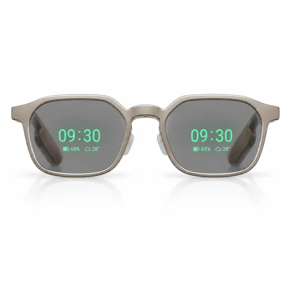 RayNeo iO AI Glasses with dark gray tinted lenses