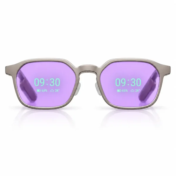 RayNeo iO AI Glasses with purple tinted lenses